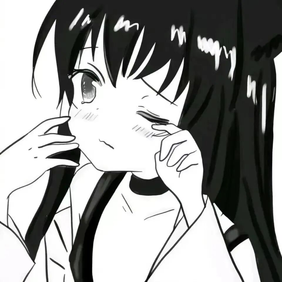 黑白动漫头像女
