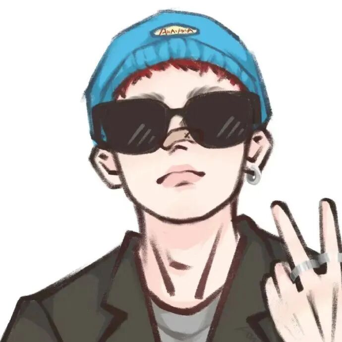 pishuaishouhuilove痞帅手绘情侣头像