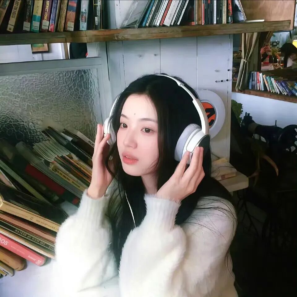 戴耳机清冷女生头像