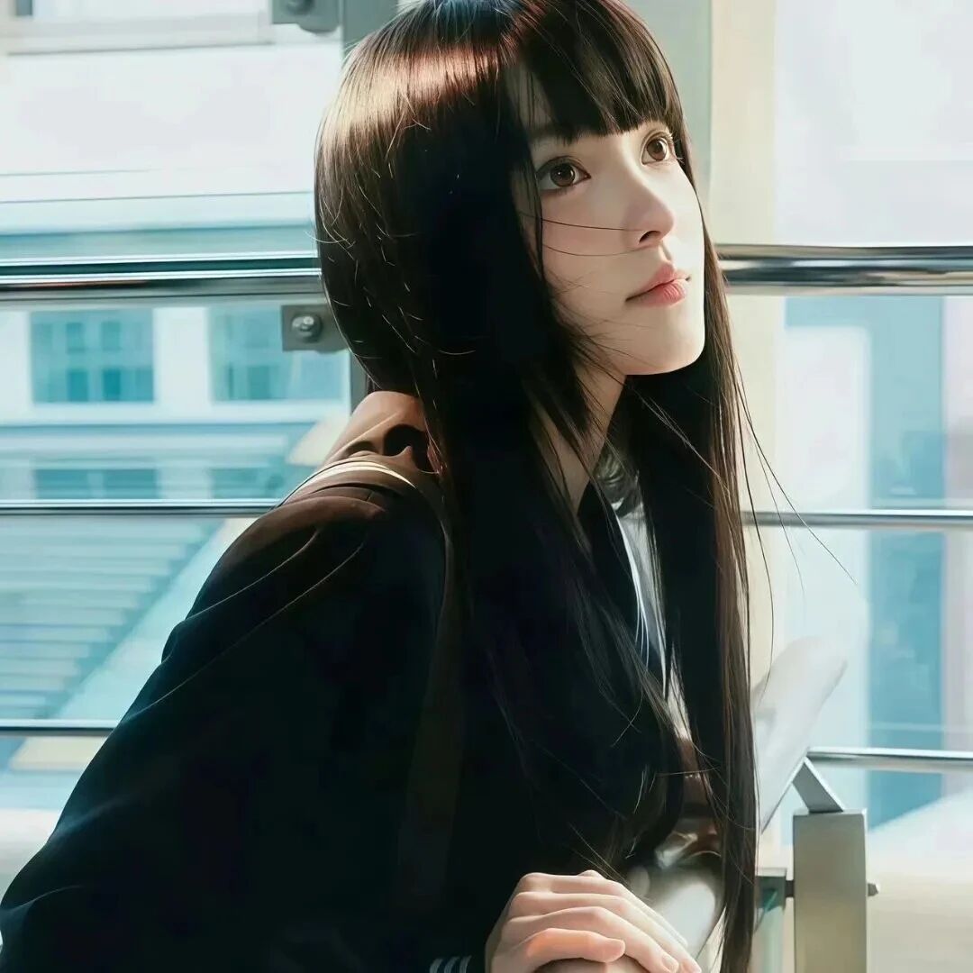 清冷侧脸女生头像