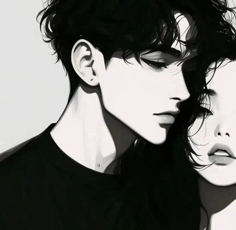 heibaidmtgbvfdlove黑白动漫情侣头像