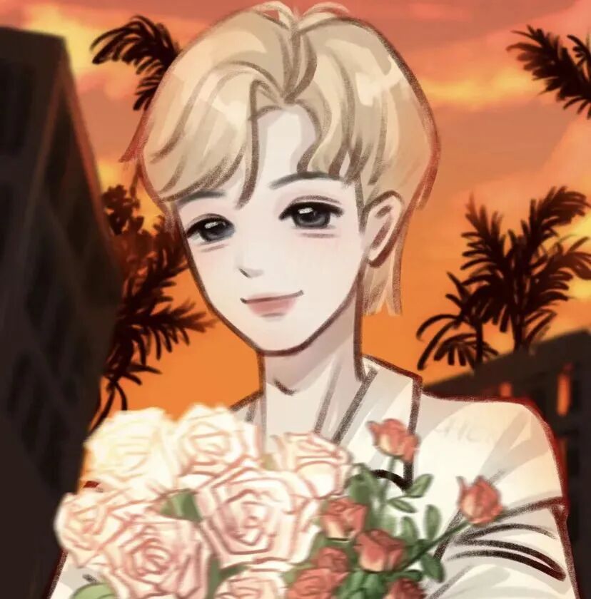 xianhuashlovesh鲜花手绘情侣头像
