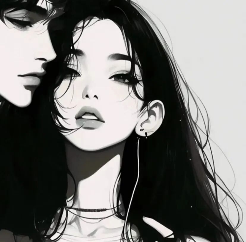 heibaidmtgbvfdlove黑白动漫情侣头像
