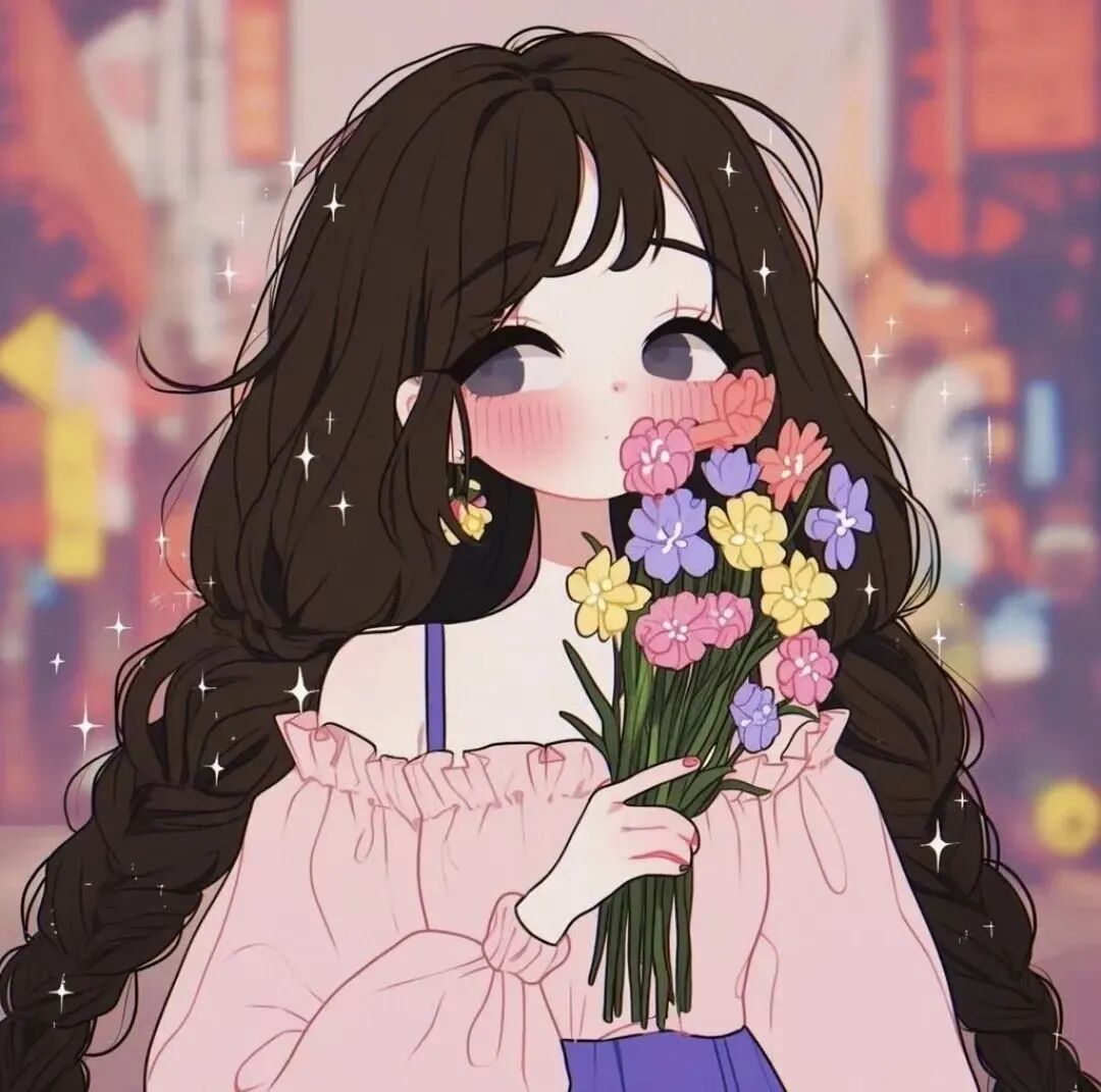 鲜花手绘动漫头像女