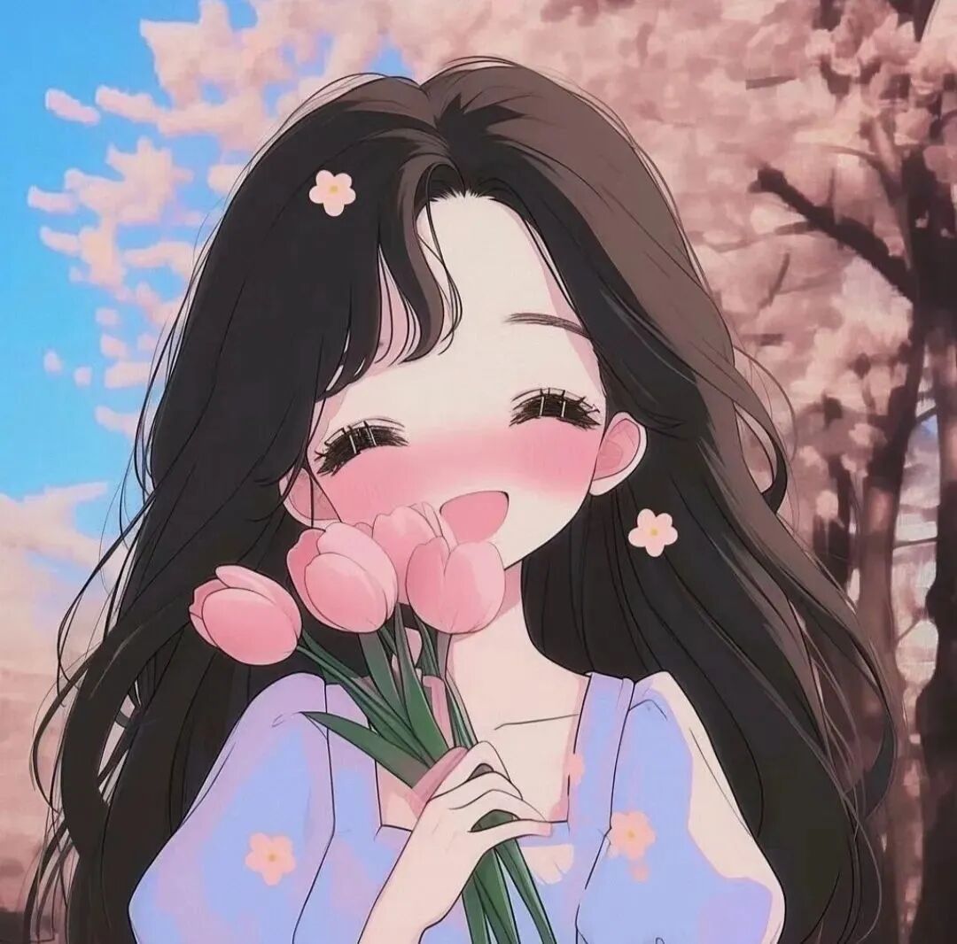 鲜花手绘动漫头像女