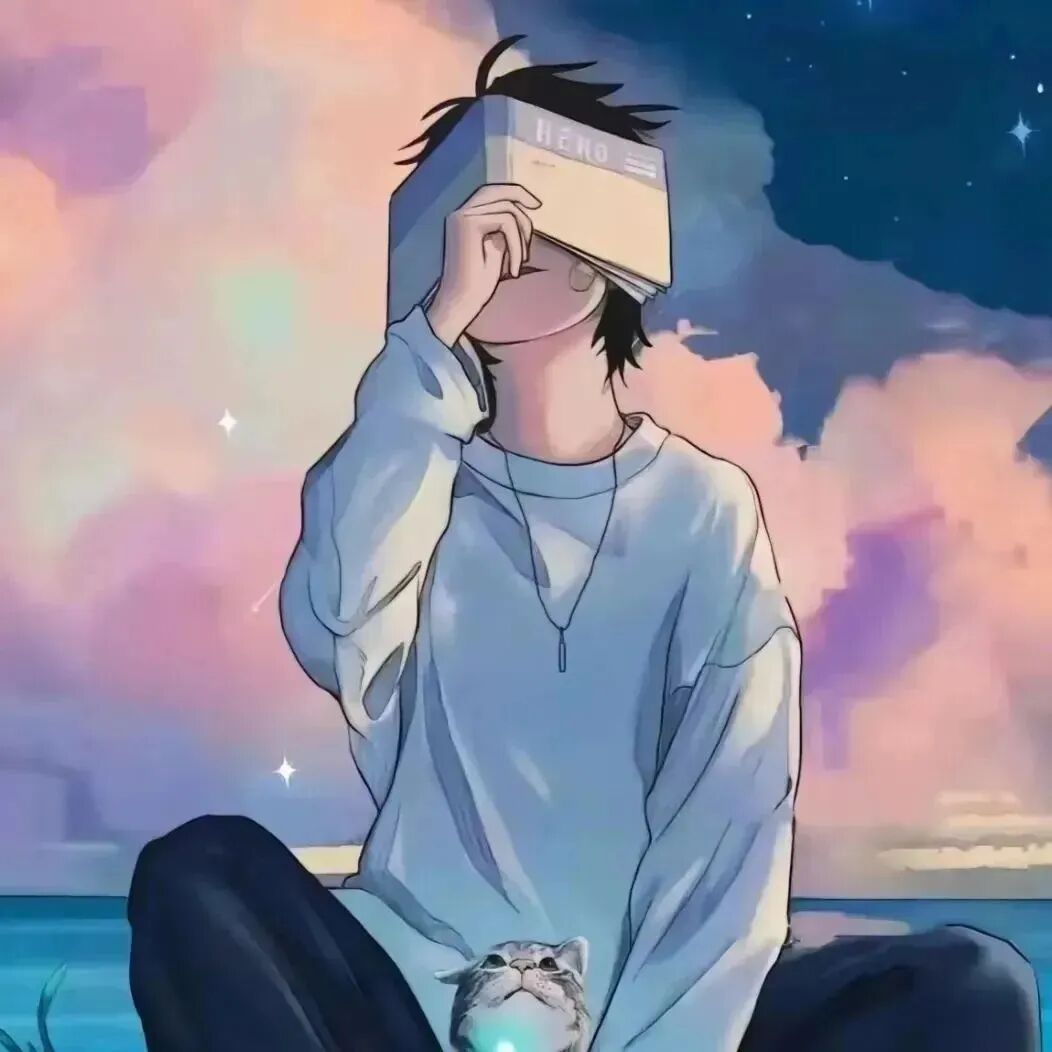 看书孤独感动漫头像男