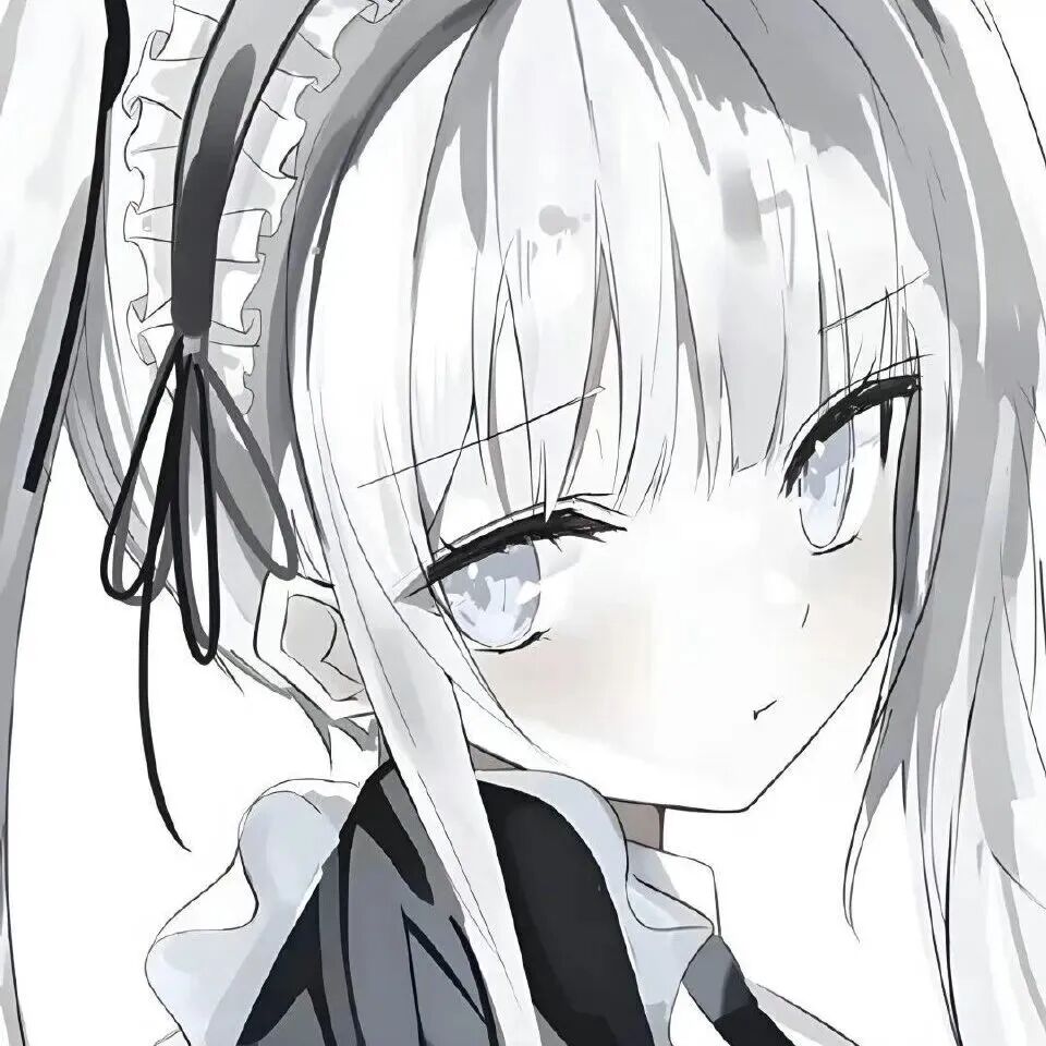 黑白动漫头像女