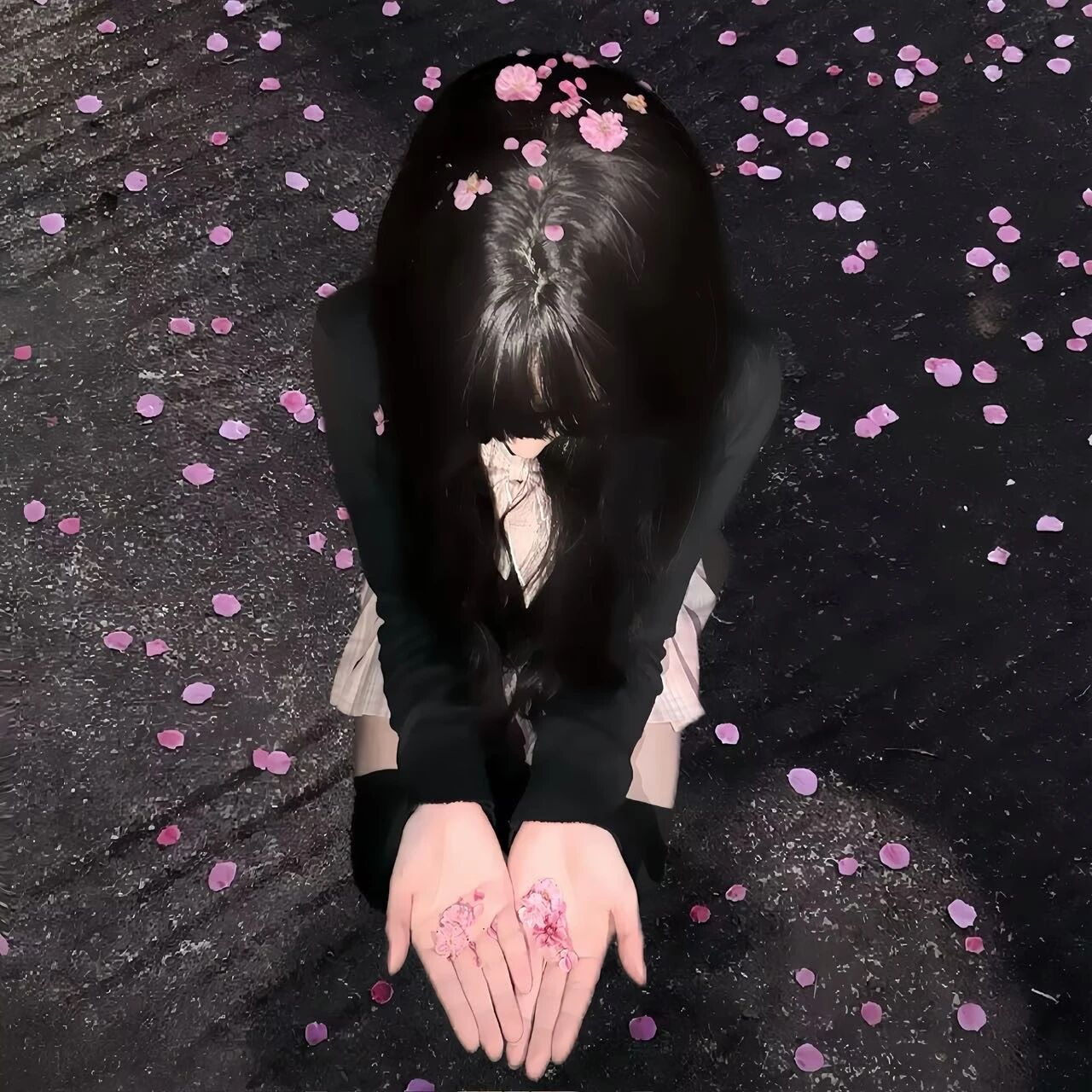 蹲着少萝不露脸女生头像