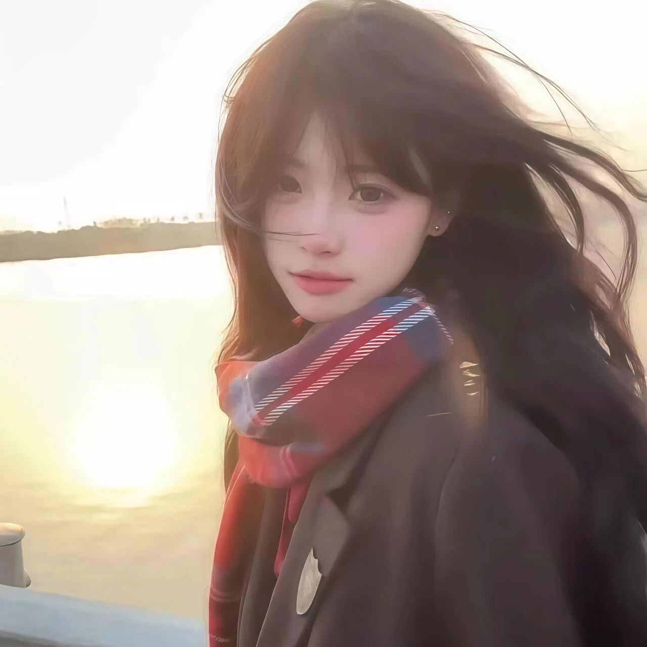 海边甜妹女生头像