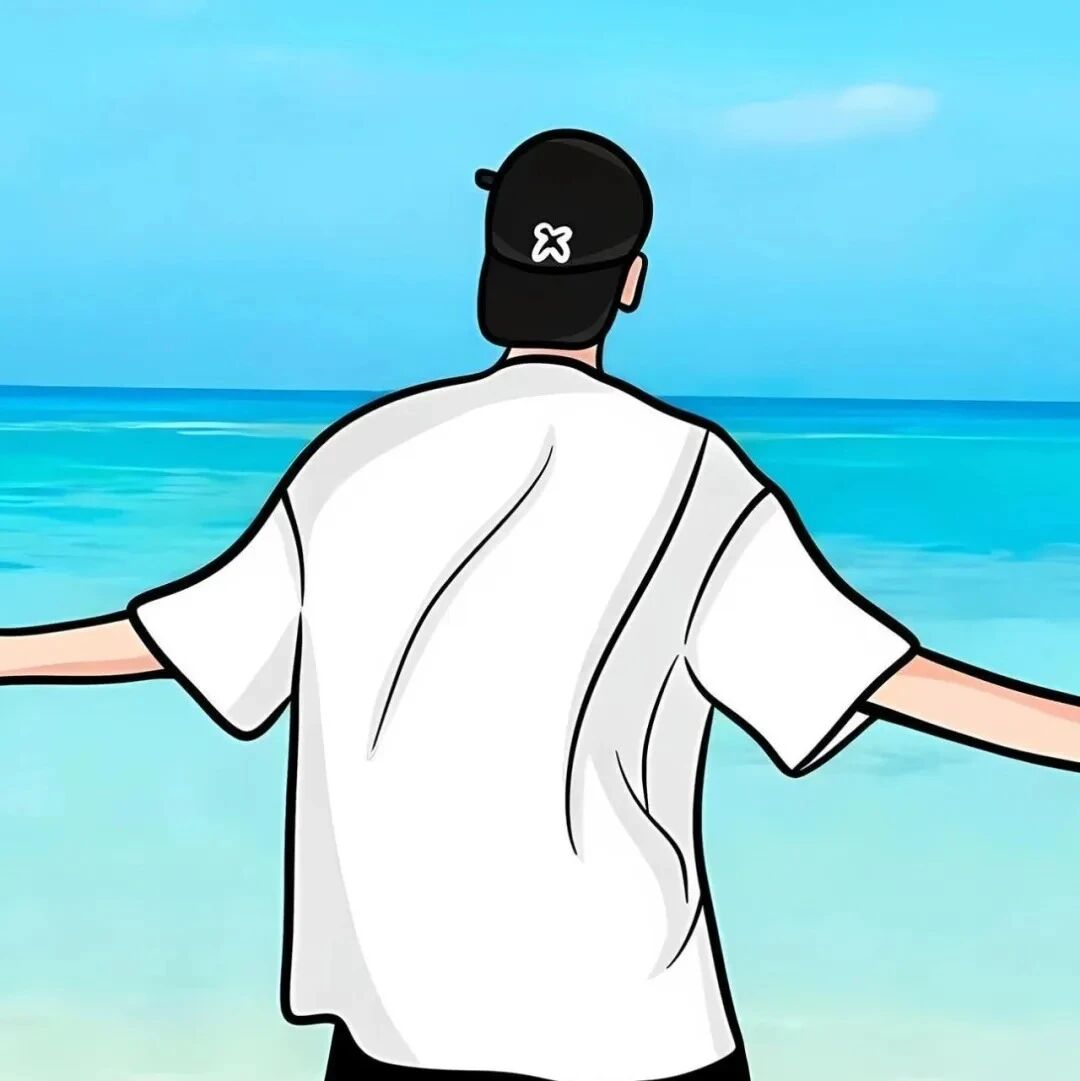 haibgnenabanlv海边手绘情侣头像