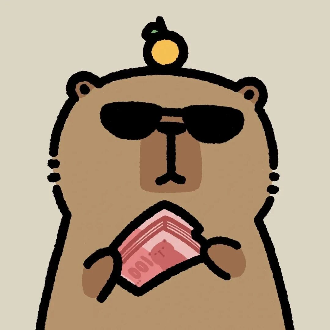 可爱墨镜发财暴富卡通头像