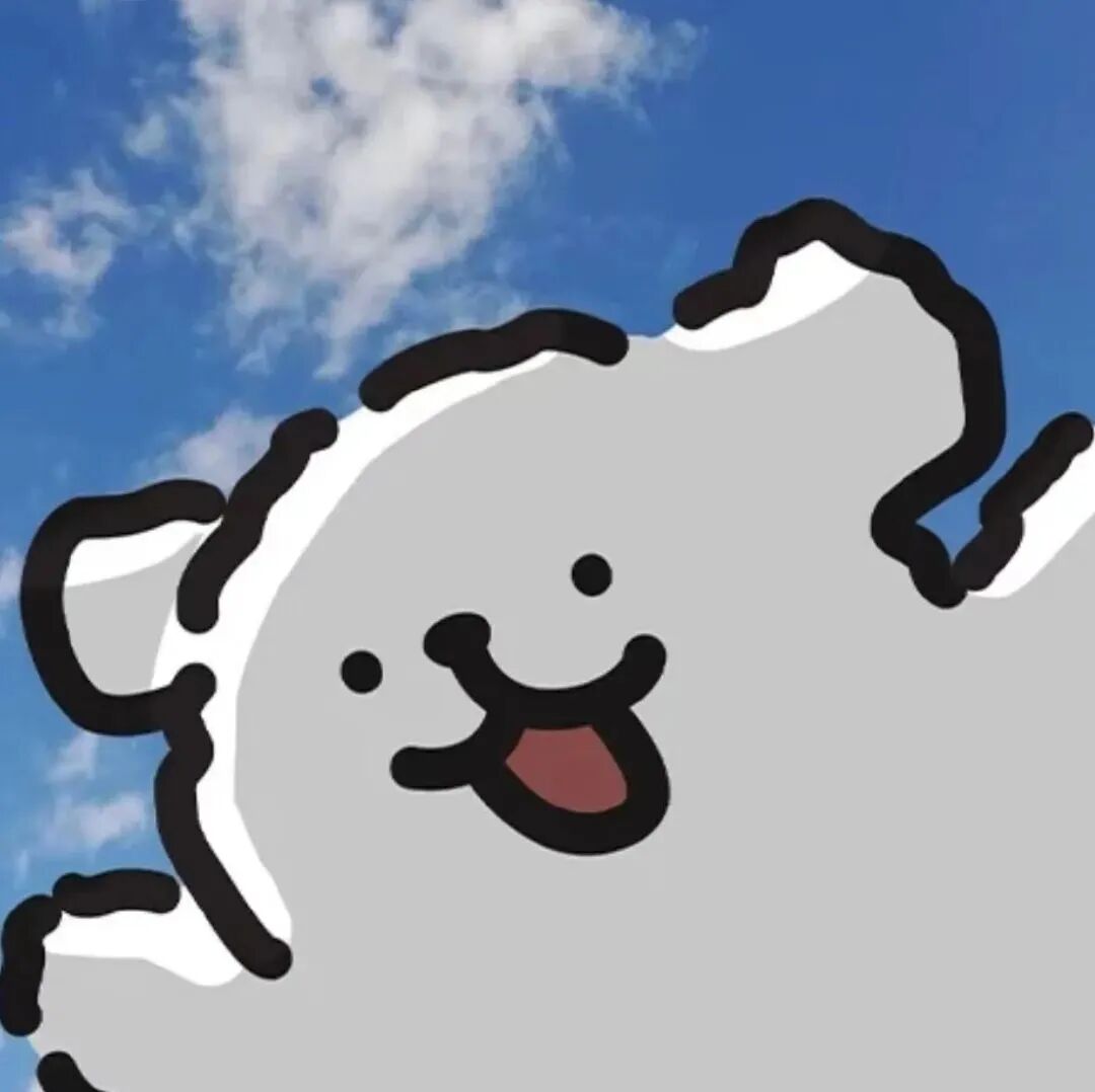 可爱线条小狗卡通头像
