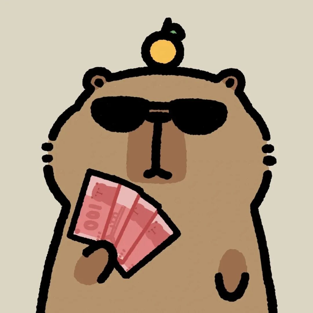 可爱墨镜发财暴富卡通头像