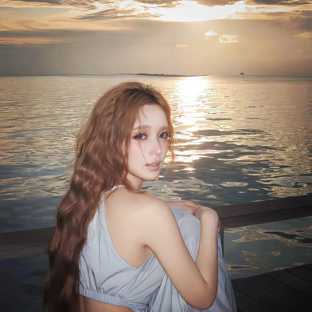 海边温柔女生头像