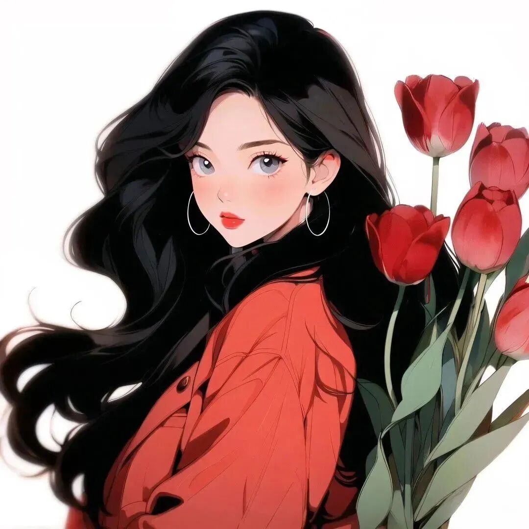 xianhuajuzhezhuma鲜花四人闺蜜头像动漫闺蜜头像