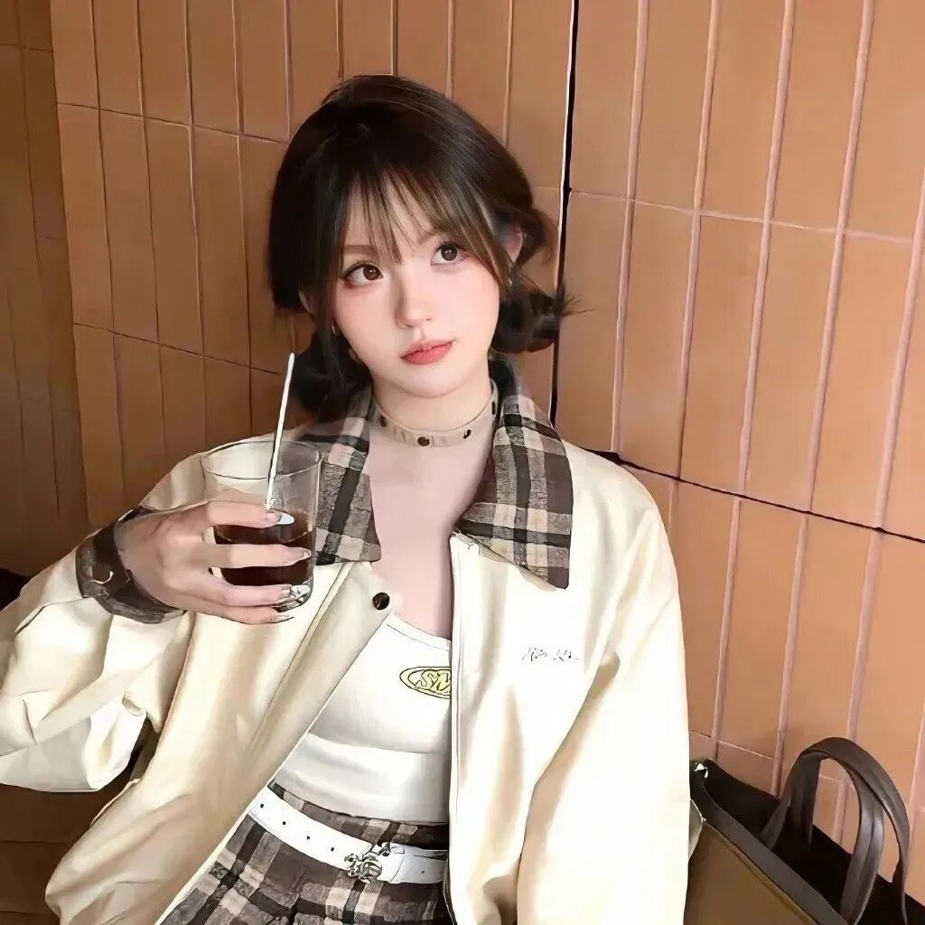 喝咖啡小众女生头像