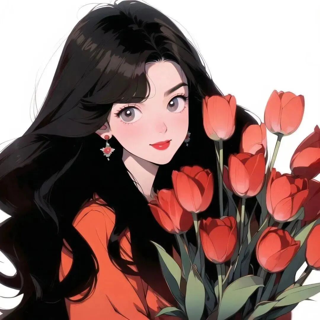xianhuajuzhezhuma鲜花四人闺蜜头像动漫闺蜜头像