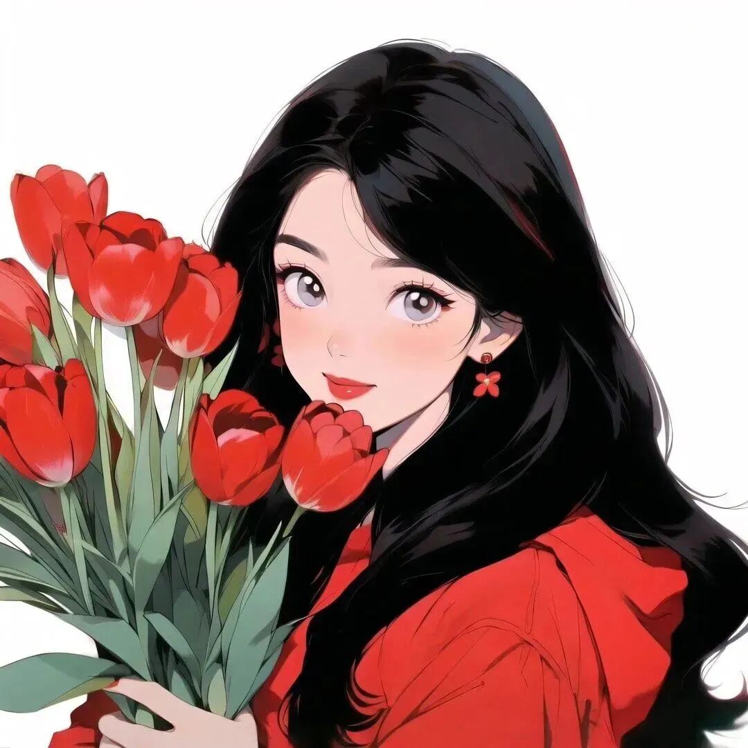 xianhuajuzhezhuma鲜花四人闺蜜头像动漫闺蜜头像