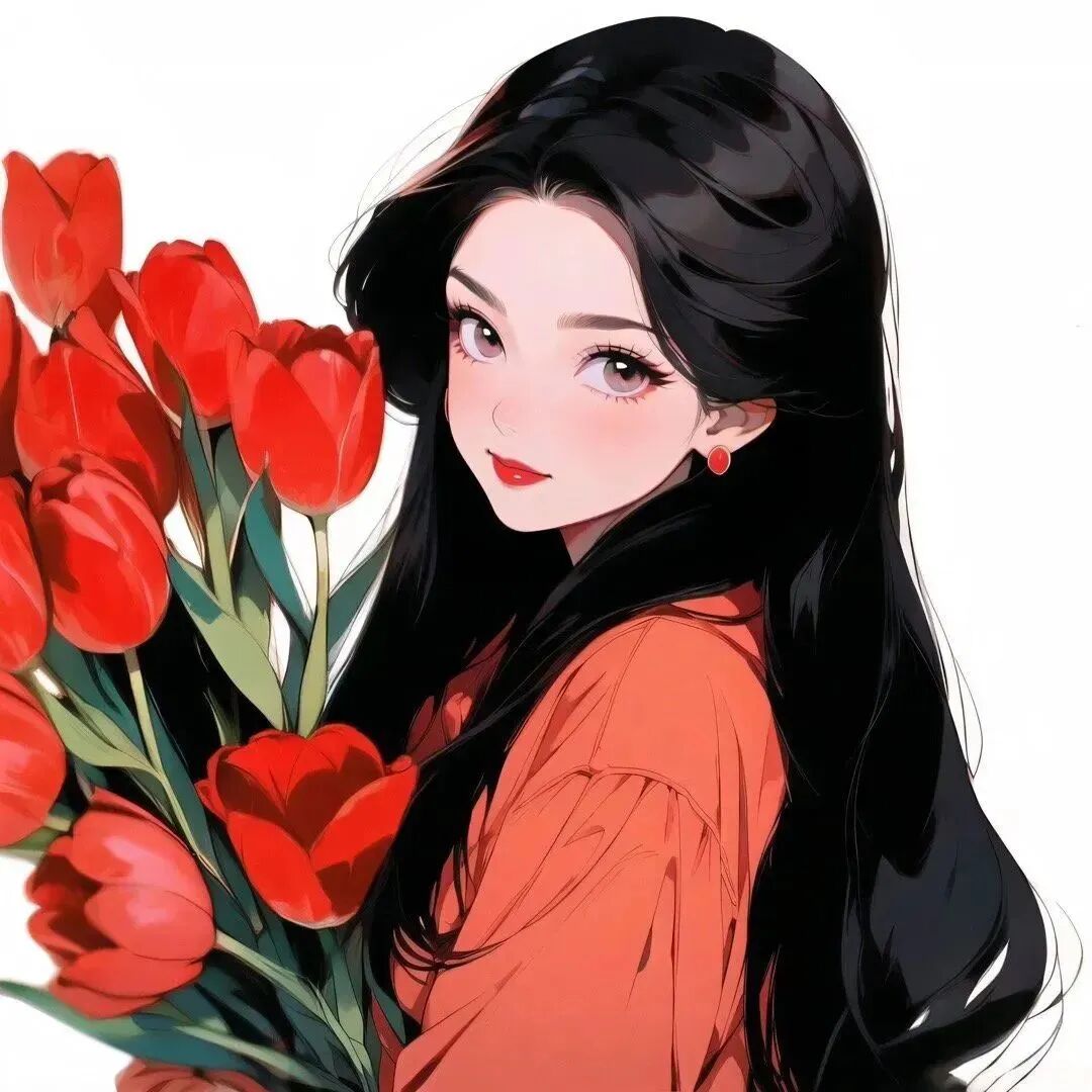 xianhuajuzhezhuma鲜花四人闺蜜头像动漫闺蜜头像