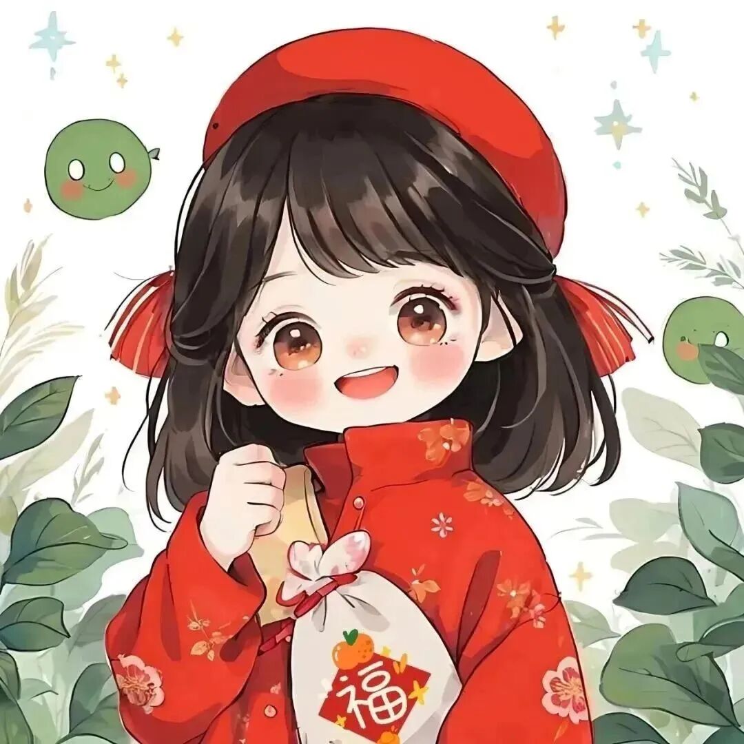 xinnianxiaohongzhuma新年小红帽三人闺蜜头像动漫闺蜜头像
