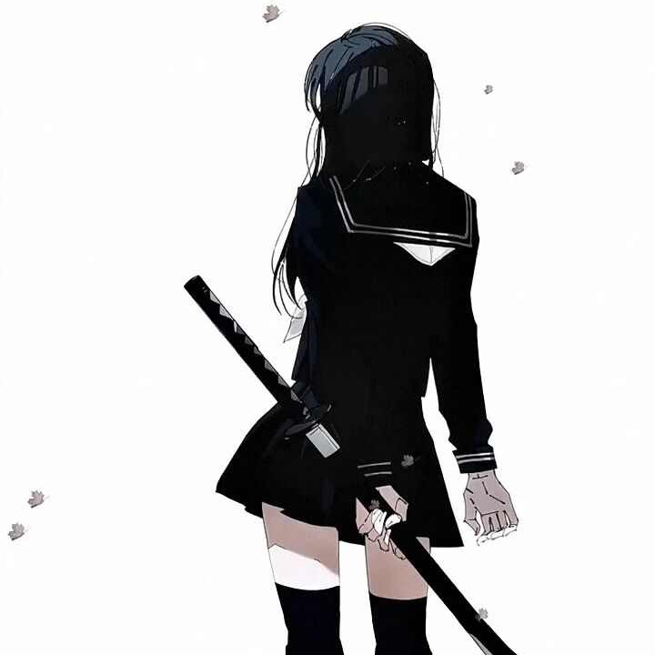 权威黑白动漫头像女