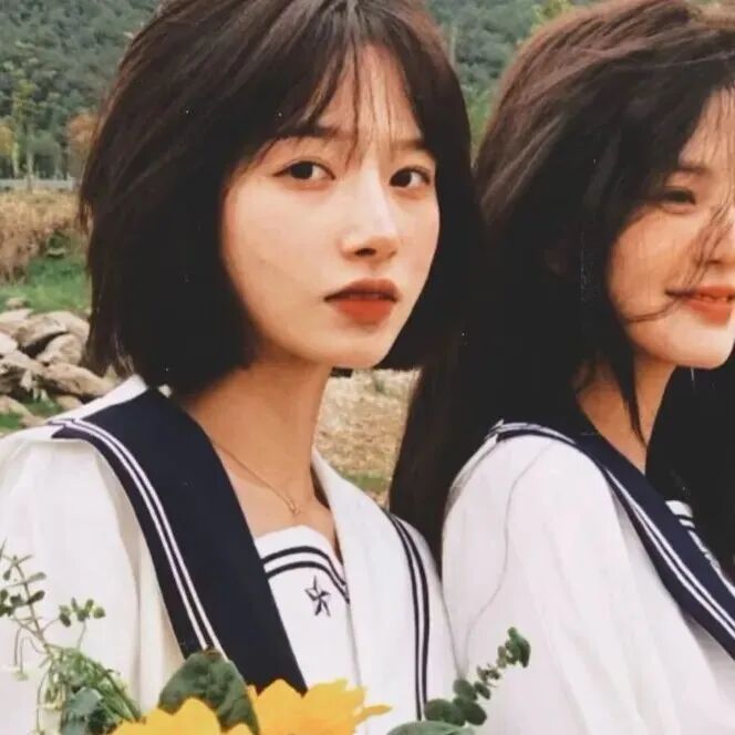 xyuanxueyuanjimei学院风二人闺蜜头像真人闺蜜头像