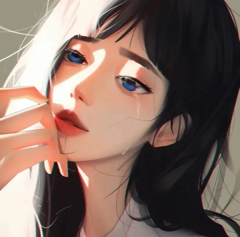 伤感手绘动漫头像女