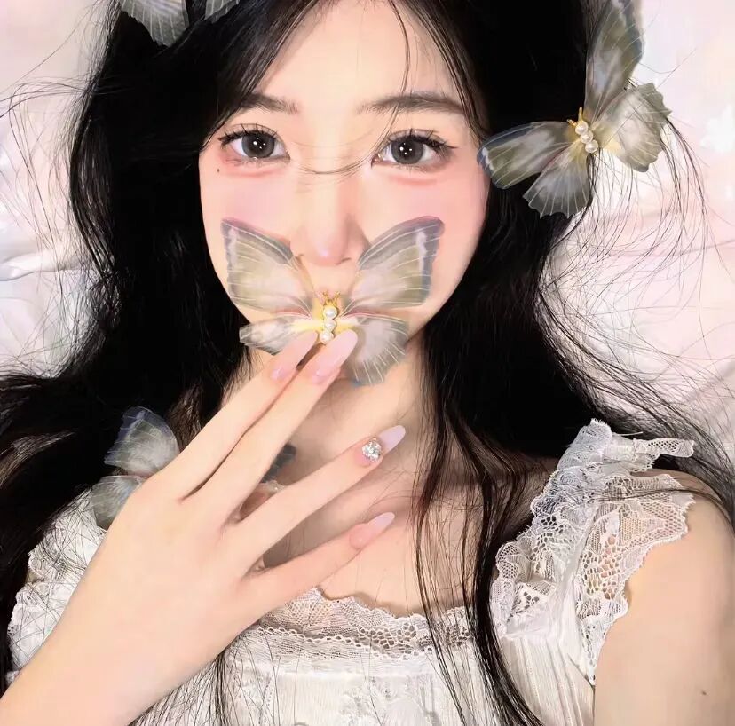 蝴蝶氛围感甜妹女生头像