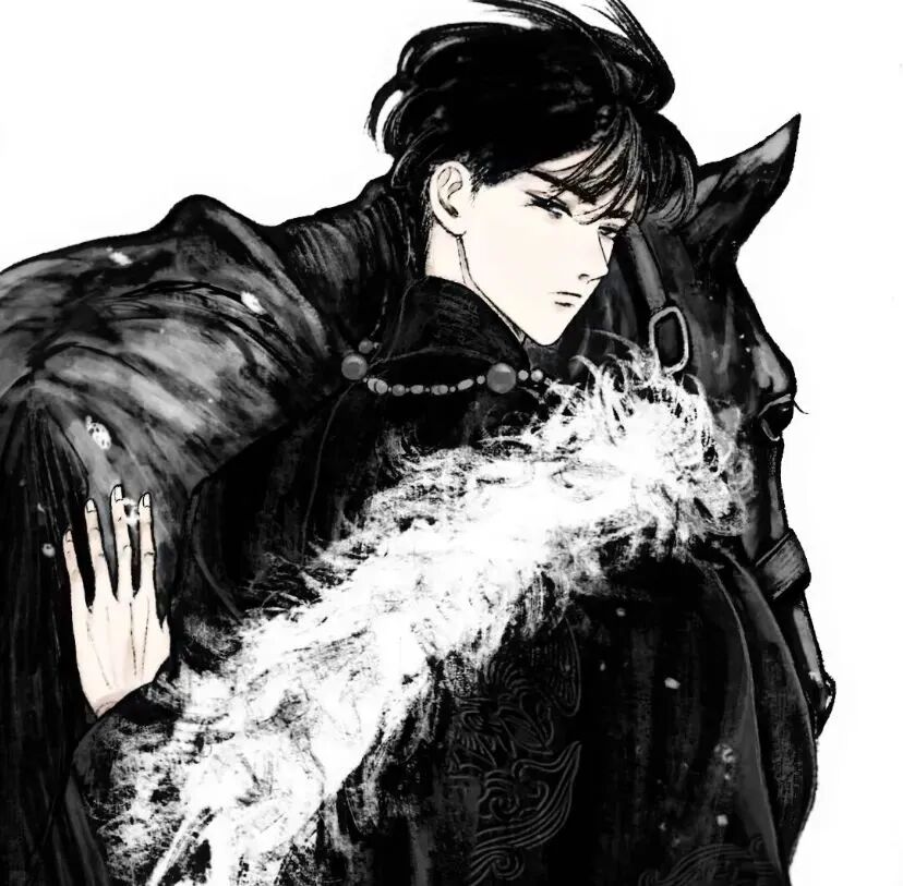 冷酷黑白动漫头像男