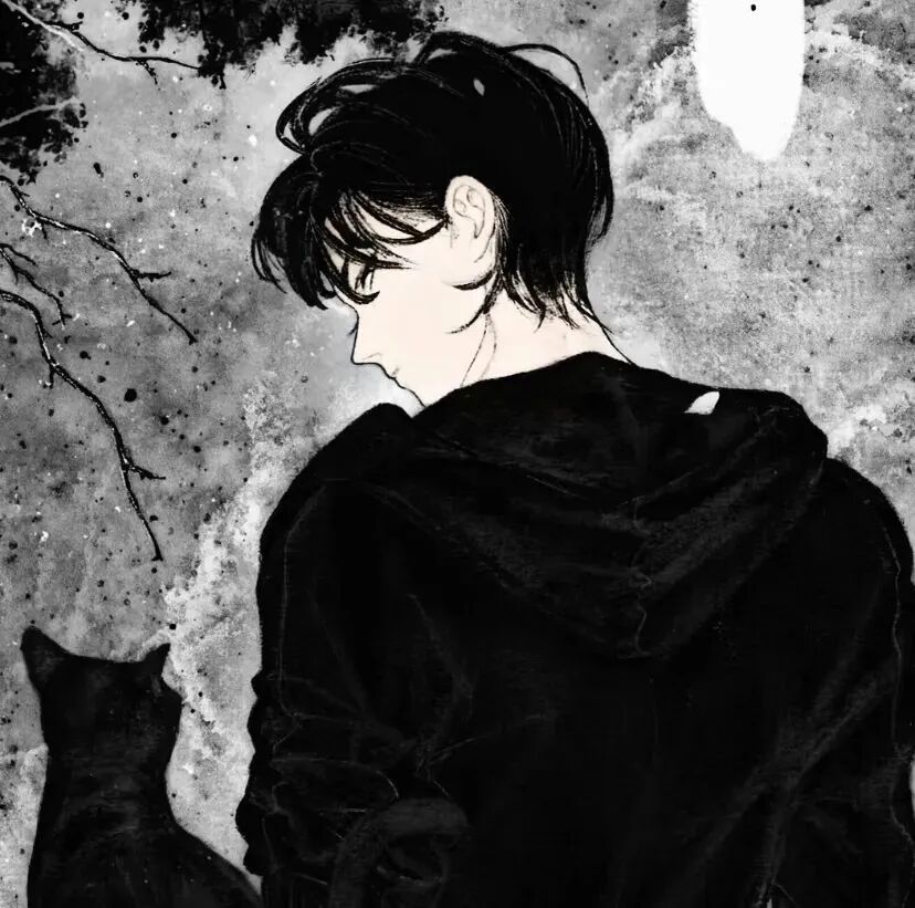 冷酷黑白动漫头像男