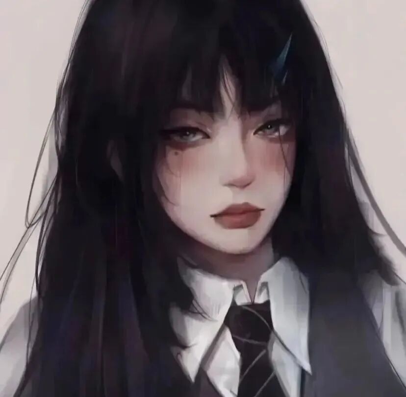 高冷学院风手绘动漫头像女