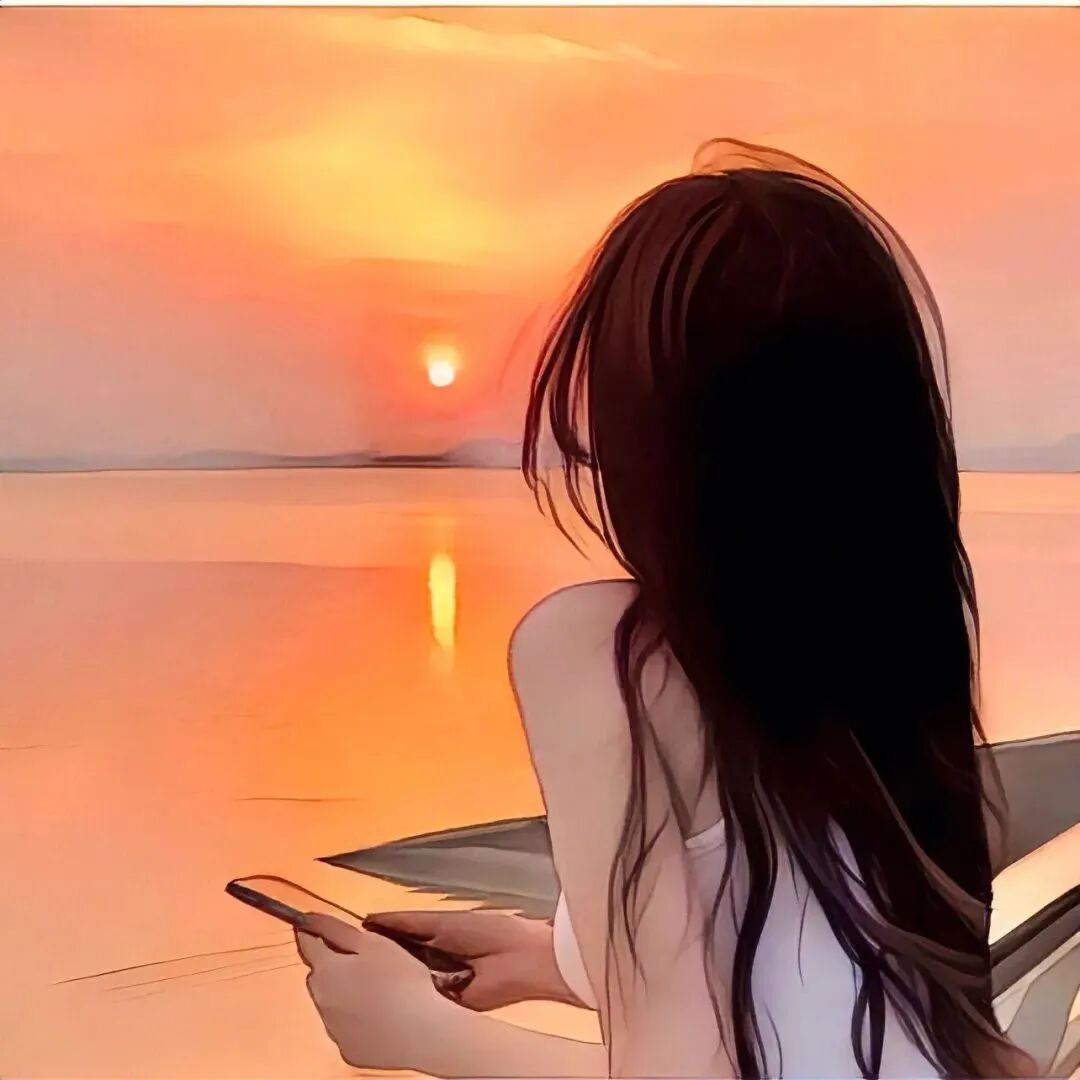 动漫头像  动漫女 动漫女头  动漫头像女 日落 日落头像
