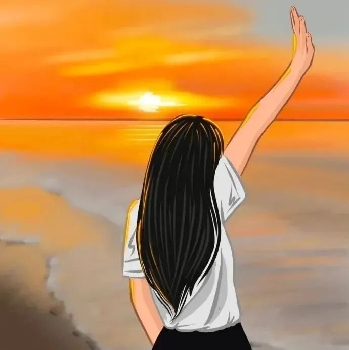 动漫头像  动漫女 动漫女头  动漫头像女 日落 日落头像