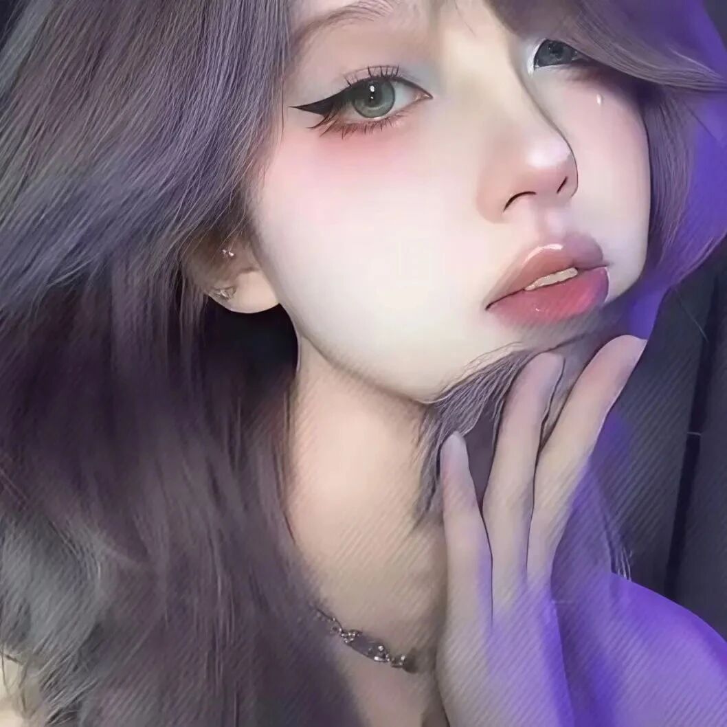 紫色温柔女生头像