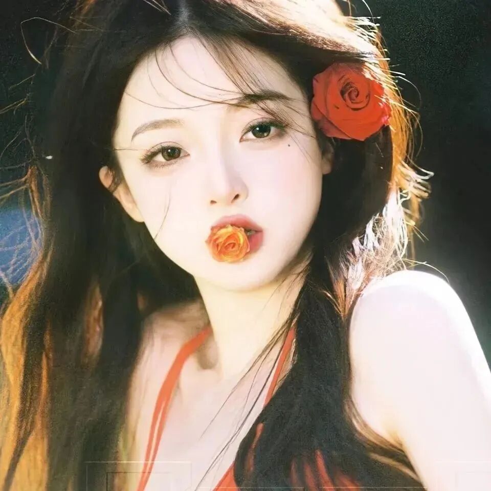 红色系温柔女生头像