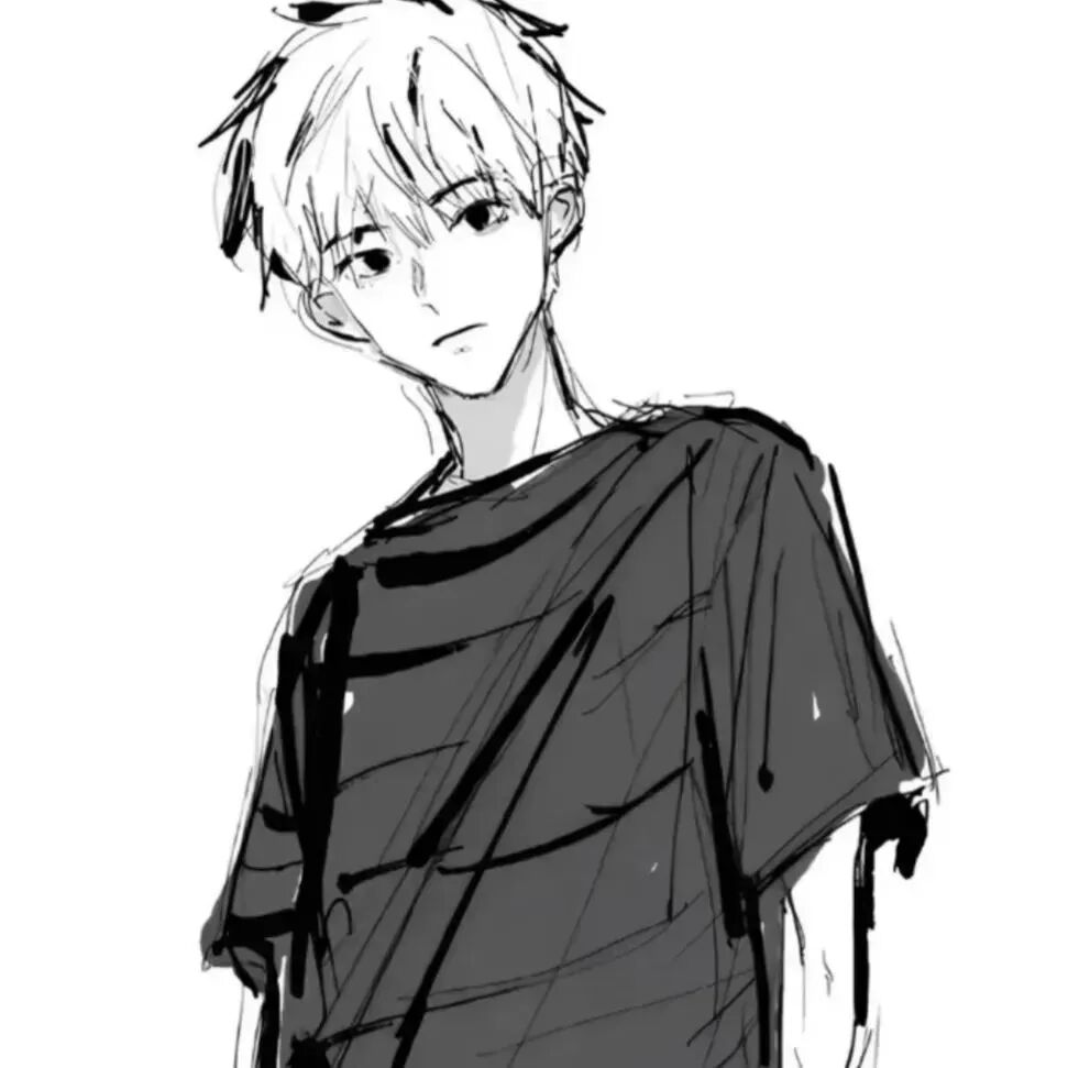 黑白动漫头像男