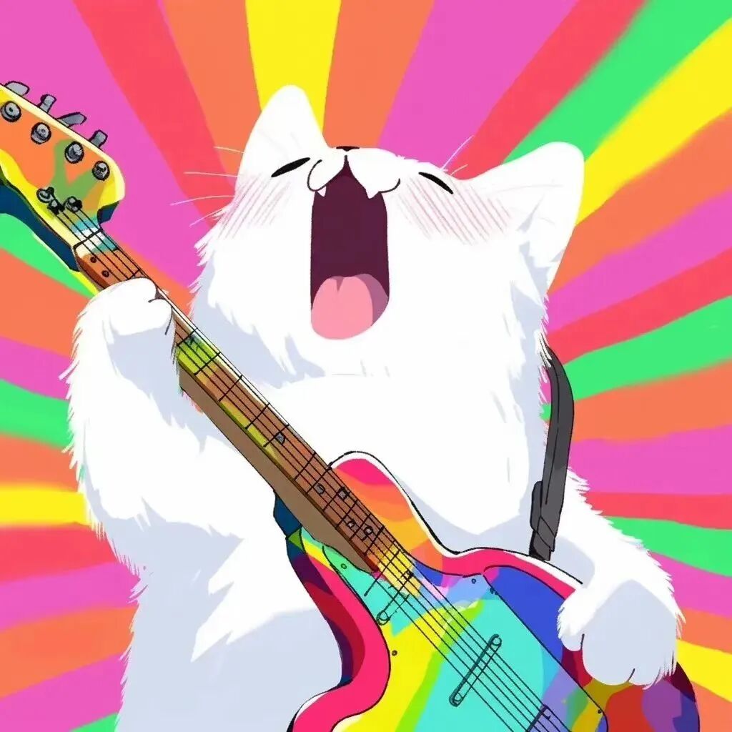 摇滚可爱猫咪卡通头像