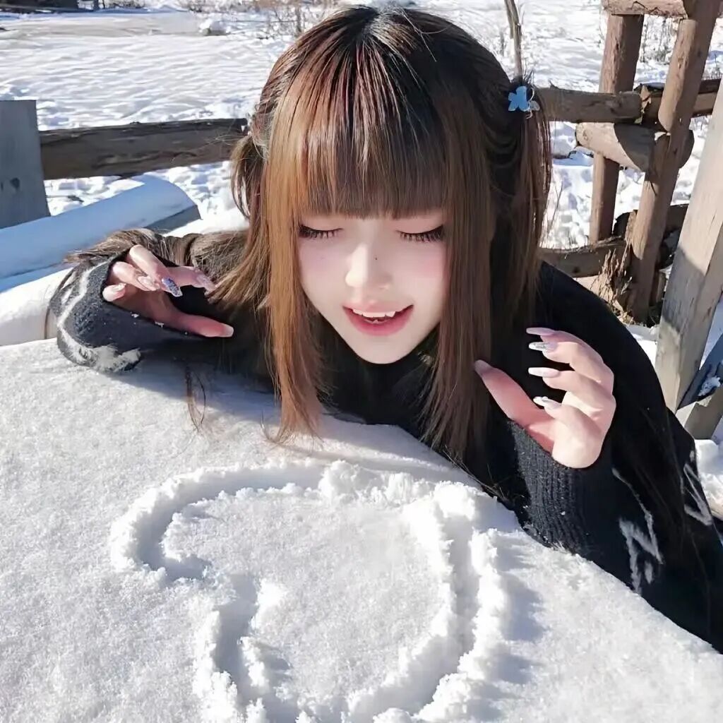 爱心冬天甜妹女生头像