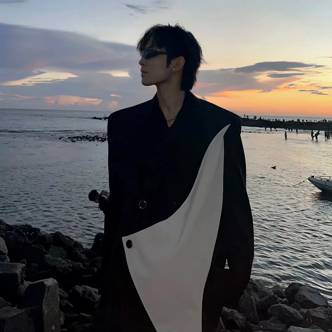 墨镜海边痞帅侧脸男生头像