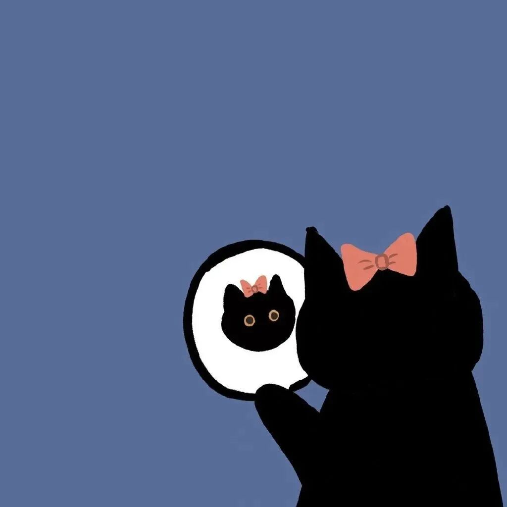jijianmilianrenm可爱猫咪极简卡通情侣头像