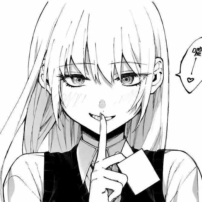 手势黑白动漫头像女