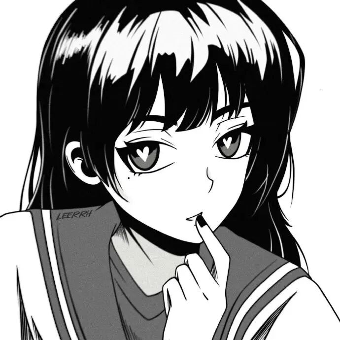 动漫头像  动漫女 动漫女头  动漫头像女 黑白动漫 黑白动漫头像