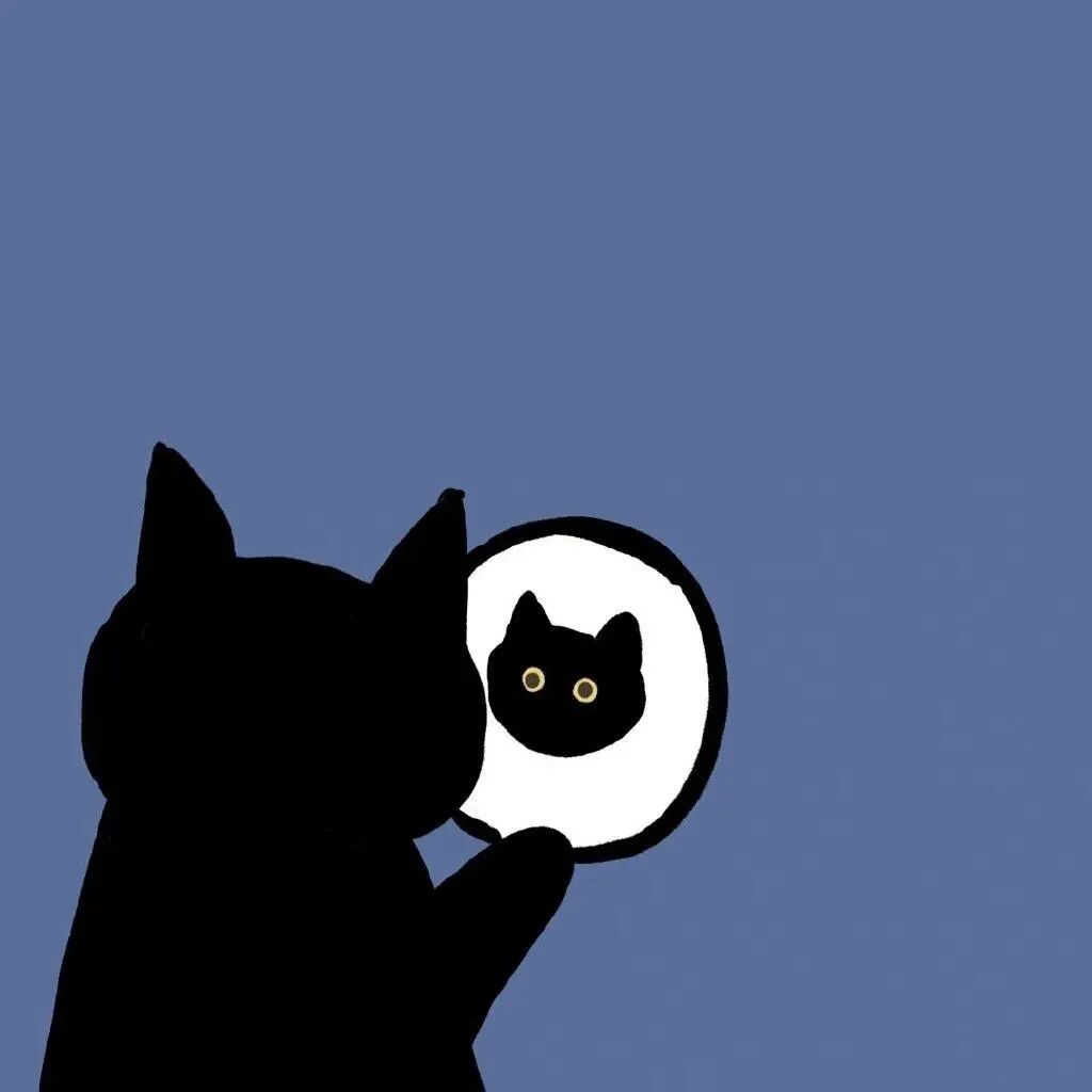 jijianmilianrenm可爱猫咪极简卡通情侣头像
