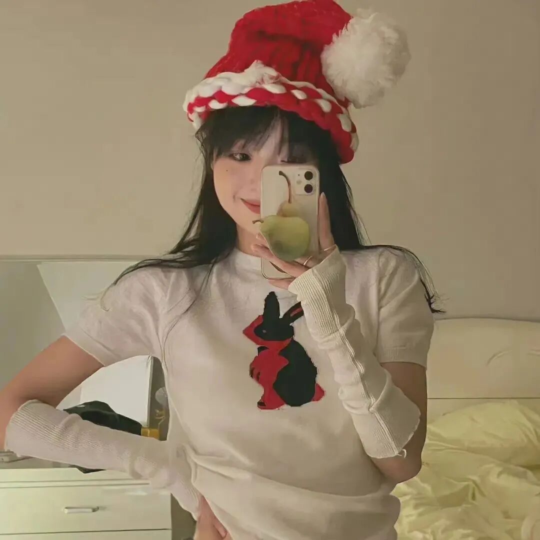自拍手机圣诞节甜妹女生头像