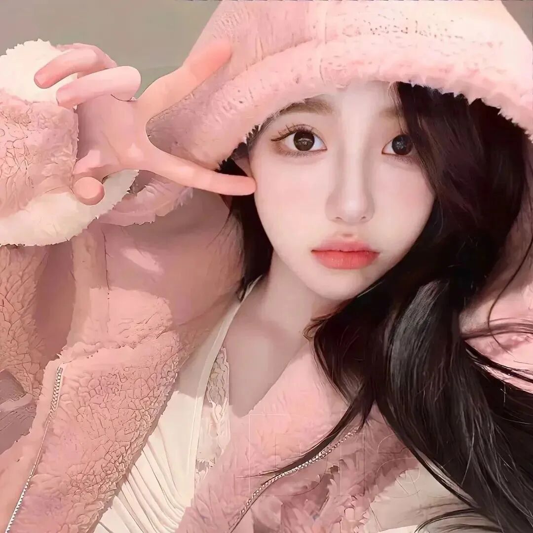 粉色系剪刀手甜妹女生头像