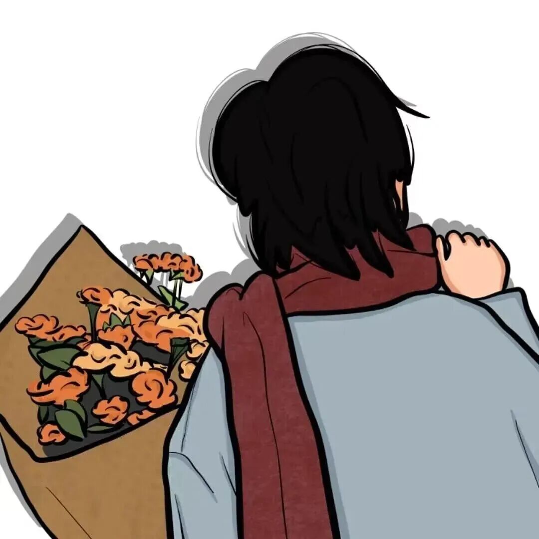 jinhuaduokaimchicha鲜花手绘情侣头像