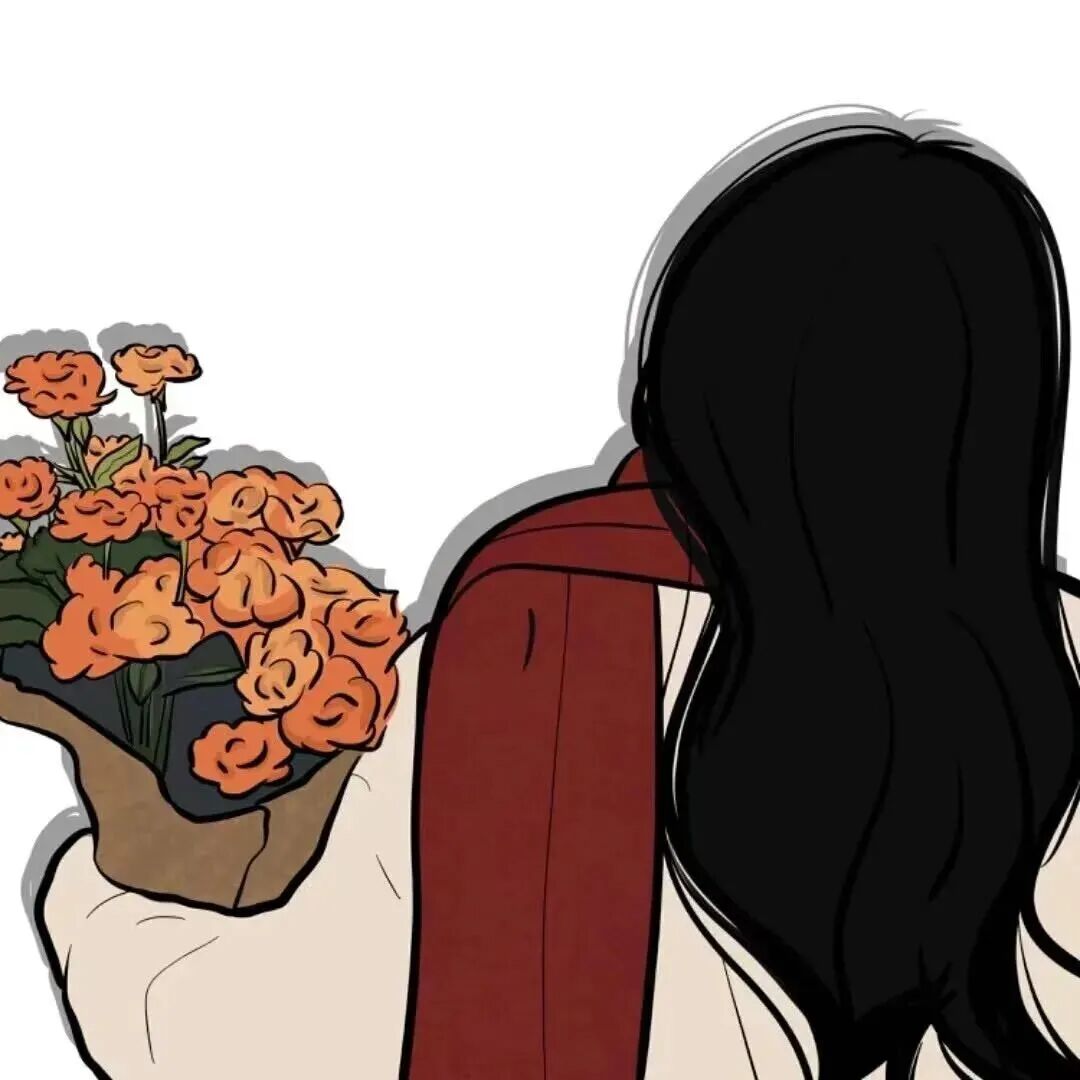 jinhuaduokaimchicha鲜花手绘情侣头像