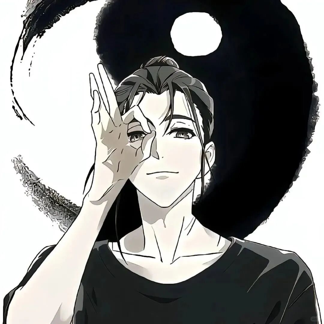 黑白王也动漫头像男