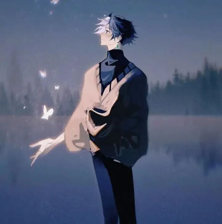 蝴蝶孤独感动漫头像男
