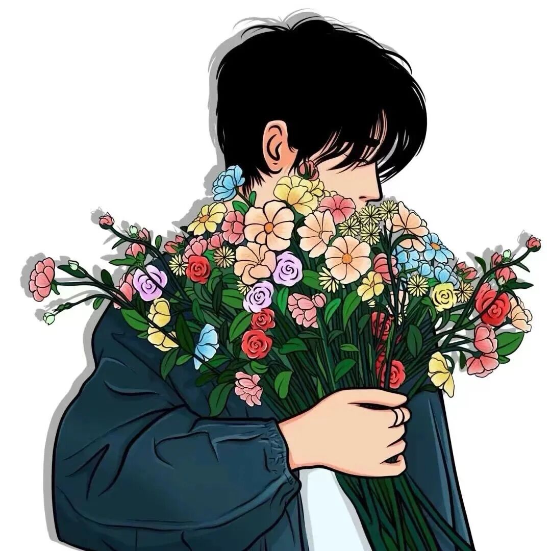 xiugnsmaozilaopo鲜花手绘情侣头像